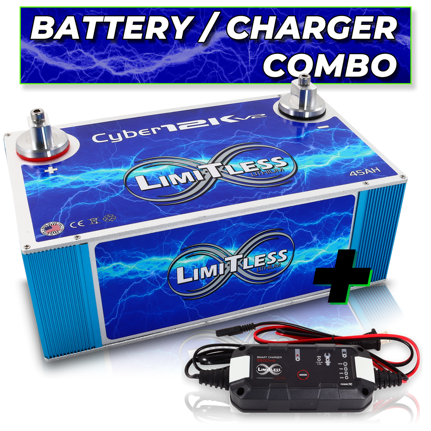 Cyber 12Kv2 Limitless Lithium Battery With 3.5A Battery Maintainer