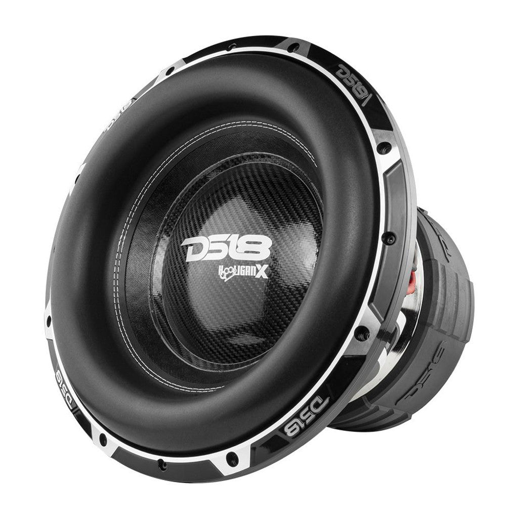 DS18 HOOLIGAN X Black Frame, High Excursion 15" Subwoofer 6000 Watts MAX 4" DVC 1-Ohm