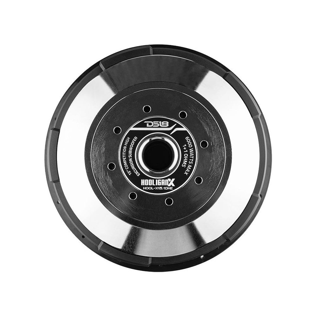 DS18 HOOLIGAN X Black Frame, High Excursion 15" Subwoofer 6000 Watts MAX 4" DVC 1-Ohm