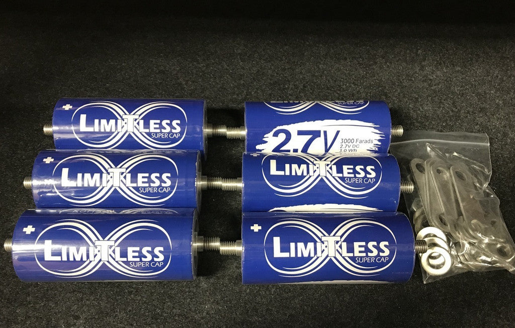 Limitless Lithium Super Caps 2.7V 3000F Bank of 6