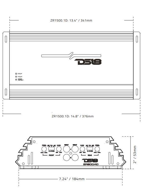 DS18 - ZR1500.1D Class D 1-Channel Monoblock Amplifier 1500 Watts RMS