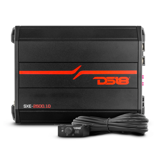 DS18 SXE-2500.1D Class D 1-Channel Monoblock Car Amplifier 800 x 1 RMS @1 Ohm 2500 Watts - Black