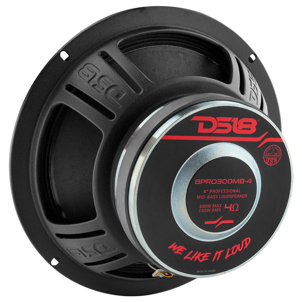 DS18 8PRO300MB-4 PRO 8" Mid-Bass Loudspeaker 300 Watts 4-Ohm
