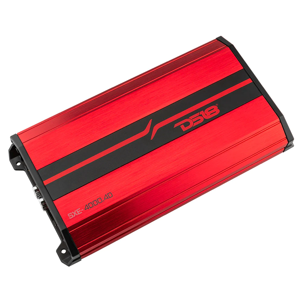 DS18 SXE-4000.4D Class D 4-Channel Full-Range Car Amplifier 275 x 4 RMS @4 OHM 4000 Watts - Red
