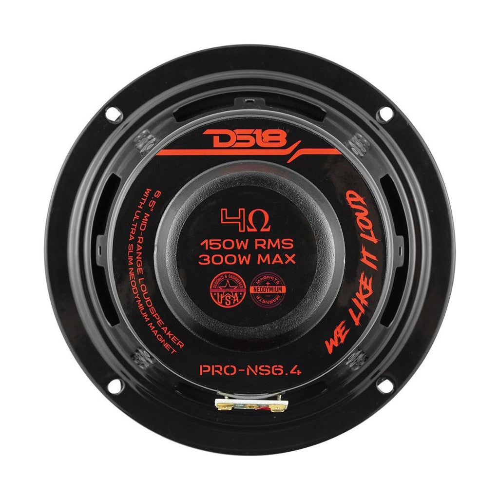 PRO 6.5" Shallow Neodymium Full-Range Loudspeaker 150 Watts Rms 4-Ohm