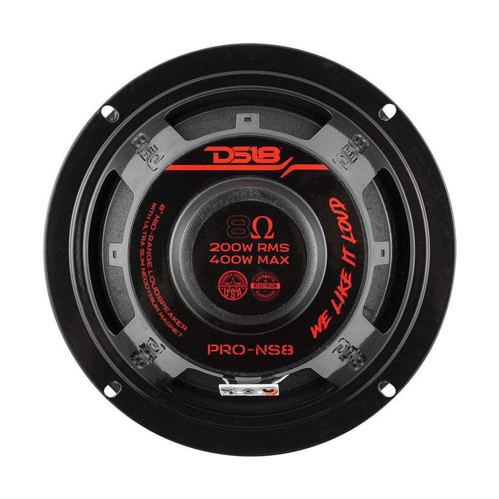 PRO 8" Shallow Neodymium Full-Range Loudspeaker 200 Watts Rms 8-Ohm