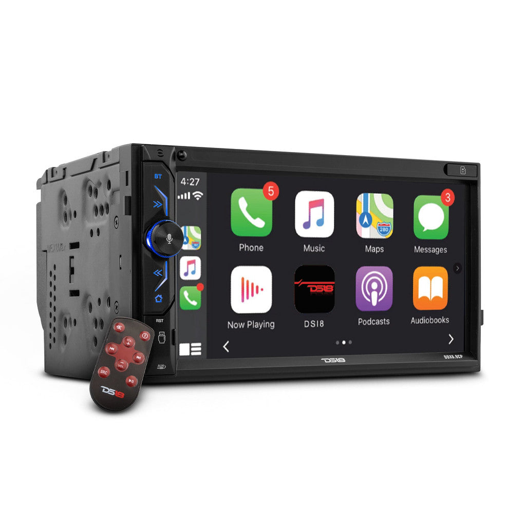 DS18 DDX6.9CP 6.9" Touchscreen Mech-Less Double-Din Digital Media Receiver with Bluetooth, Mirror Link And Apple Car Play